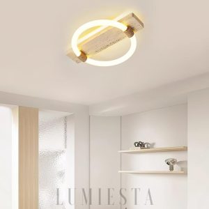 Stylowa lampa sufitowa okrągły pierścień 40cm beżowa ciepła