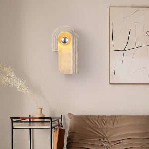 Kinkiet trawertynowy łukowy Travertine Bien elegancki 30cm