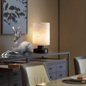 wm_11930248263374617127.jpg Siena - Lampka stołowa LED marmurowy klosz czarna/biała 14cm