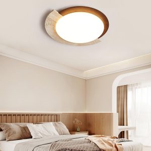 Halo - Lampa sufitowa w kształcie okręgu z travertynu 58cm