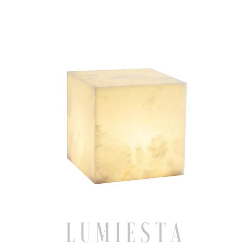 Valencia - Alabastrowa lampa stołowa, sześcian 20/30 cm