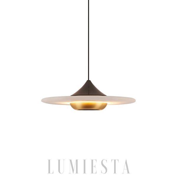 Stratford - Alabastrowa lampa wisząca, złoto-czarna