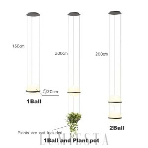 Nowoczesna lampa wisząca kula z czarnym akcentem