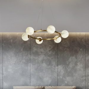 Helixa - lampa wisząca w stylu nowoczesnym z alabastrem