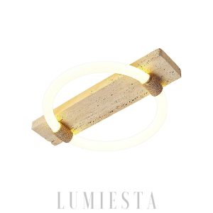 Stylowa lampa sufitowa okrągły pierścień 40cm beżowa ciepła