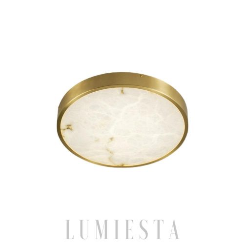 Tallinn - Geometryczna lampa sufitowa z alabastru, biała