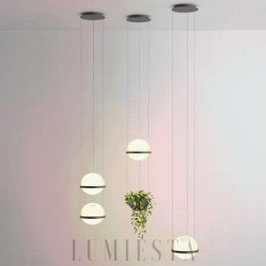 Nowoczesna lampa wisząca kula z czarnym akcentem