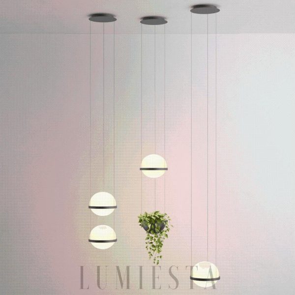 Nowoczesna lampa wisząca kula z czarnym akcentem