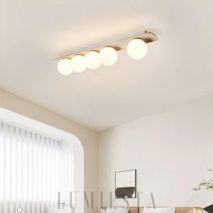 Bianca - Lampa sufitowa naturalny trawertyn, kule nowoczesna, 1/2/3/4/5-puntkowa, beżowa