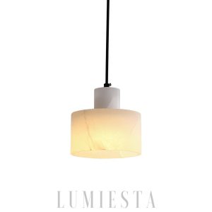 Tyne - Alabastrowa lampa wisząca cylindryczna, elegancka