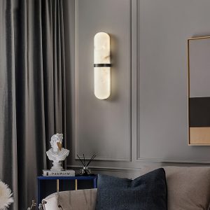 Melange - Lampa ścienna Alabaster w kształcie pigułki