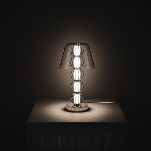 Namib - Lampa stołowa srebrna 26cm nowoczesny styl LED