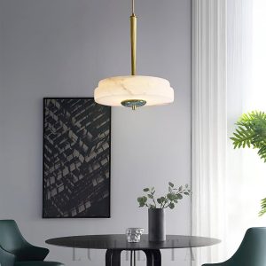Trave - Elegancka lampa wisząca Alabaster biała 30 cm