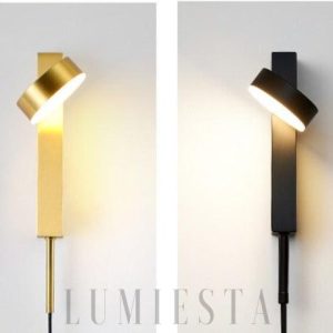 Nowoczesna złota lampa ścienna z regulacją