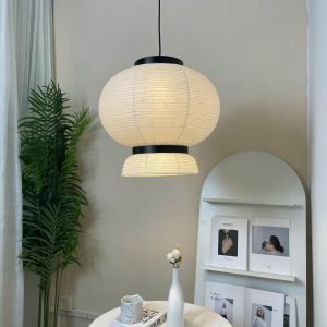 Thames - Nowoczesna lampa wisząca z papieru ryżowego