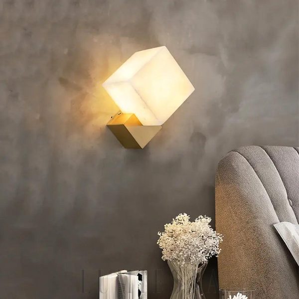 Gatsby - Nowoczesny biały kinkiet ścienny z alabastru