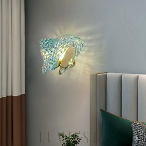 Orkney - Nowoczesna lampa ścienna z niebieskiego szkła