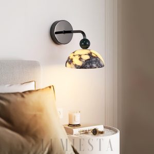 wm_12531975383896978851.jpg Minimalistyczny kinkiet marmurowa kopuła biały czarny 15cm