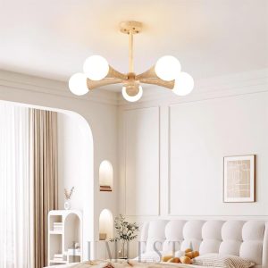 Żyrandol trawertynowy Hedra organiczny kształt 3 4 5 głów