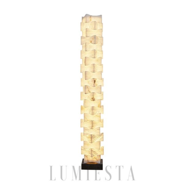 Manaslu - Kwadratowa lampa z alabastru — elegancka