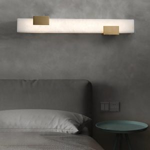 Rainier - Luksusowa biała lampa ścienna z alabastru