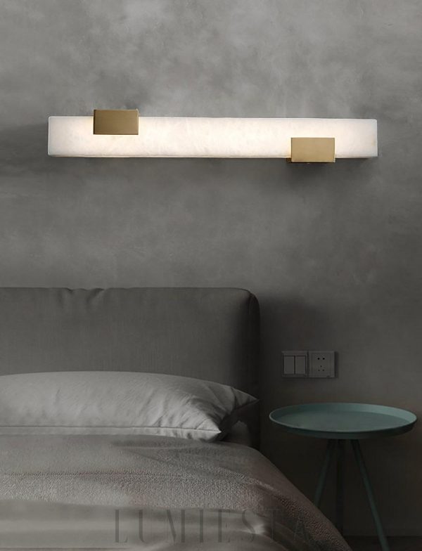 Rainier - Luksusowa biała lampa ścienna z alabastru