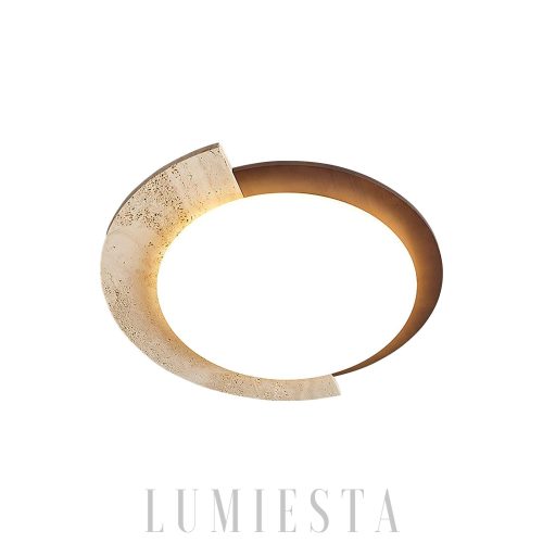 Halo - Lampa sufitowa w kształcie okręgu z travertynu 58cm