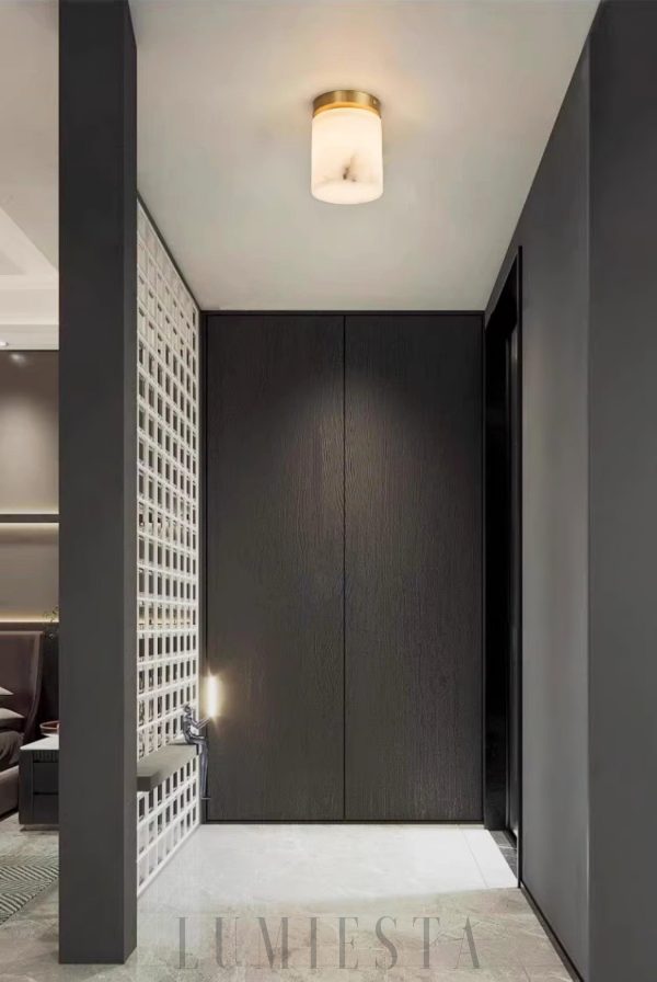 Oslo - Lampa sufitowa z alabastrowym kloszem elegancki styl