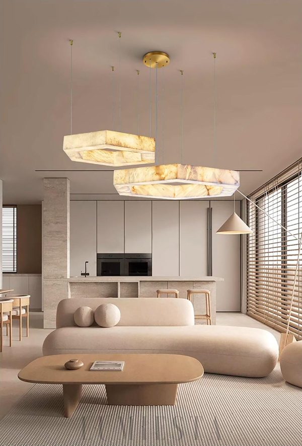 Alabastero - lampa wisząca w kształcie heksagonu