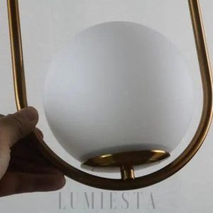 Giras - Lampa wisząca w stylu nordyckim z mleczną kulą
