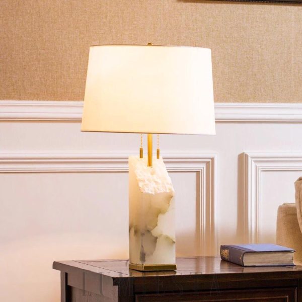 Borealis - Lampa Alabaster - nowoczesna biało-złota 35cm