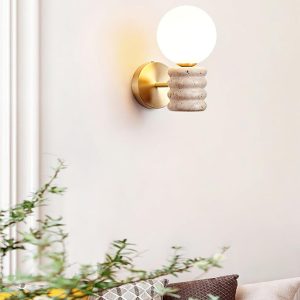 Lampa ścienna Romus Travertine – beżowa, minimalistyczna
