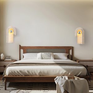 Kinkiet trawertynowy łukowy Travertine Bien elegancki 30cm