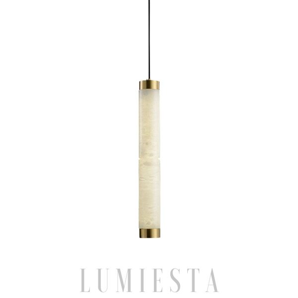 Lampa wisząca Strip Alabaster w eleganckim stylu marmurowym