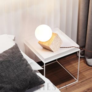 Cronus - Lampa stołowa z trawertynu, minimalistyczna