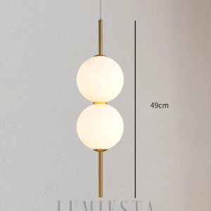 Nowoczesna lampa wisząca z podwójnym okrągłym kloszem