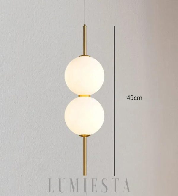 Nowoczesna lampa wisząca z podwójnym okrągłym kloszem