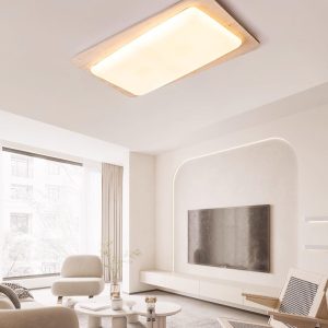 Elegancka prostokątna trawertynowa lampa sufitowa 93x54cm