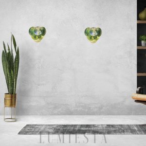 Murano Green - Zielona lampa ścienna z szklanymi dyskami
