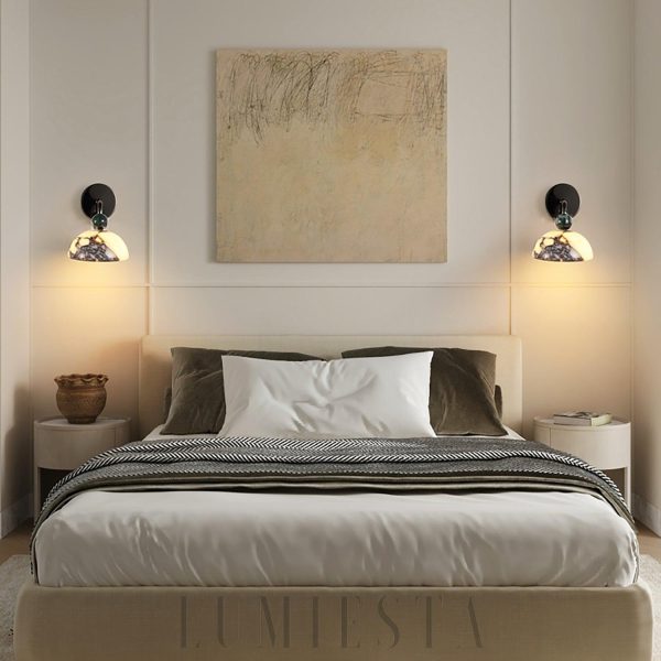 wm_12991093203945676706.jpg Minimalistyczny kinkiet marmurowa kopuła biały czarny 15cm