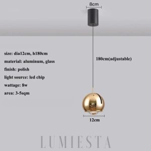 Designerska lampa wisząca Kula z regulacją kąta, kolorowa