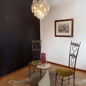 wm_1300891750931877500.jpg Lampa wisząca Vintage Murano z irydyzującym szkłem 45cm