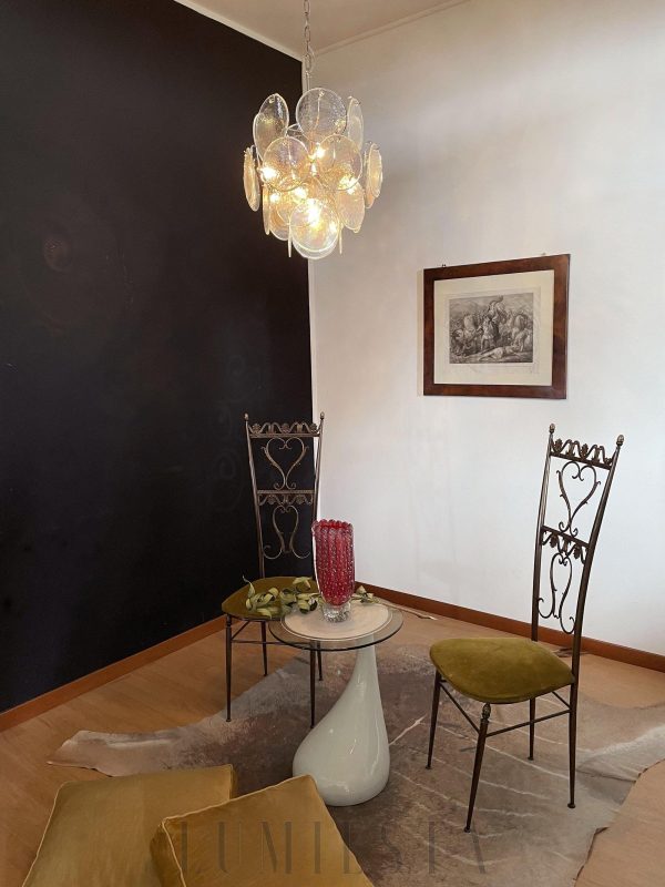 wm_1300891750931877500.jpg Lampa wisząca Vintage Murano z irydyzującym szkłem 45cm