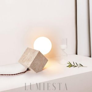 Cronus - Lampa stołowa z trawertynu, minimalistyczna