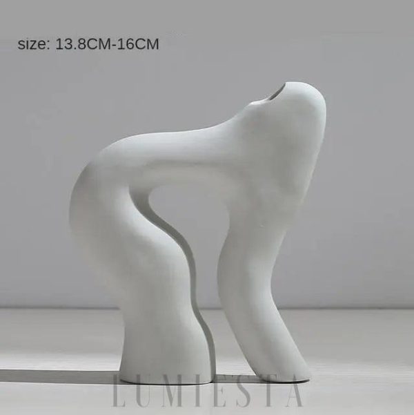 Elegancki biały ceramiczny wazon 12–14 cm