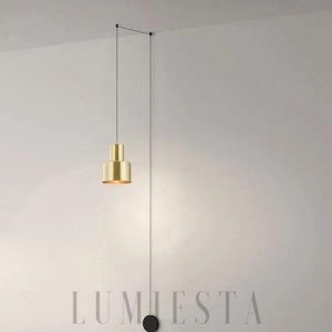 Nowoczesna lampa wisząca złota minimalistyczna styl loftowy