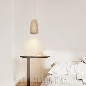 Beżowa lampa wisząca Travertine — ciepłe światło