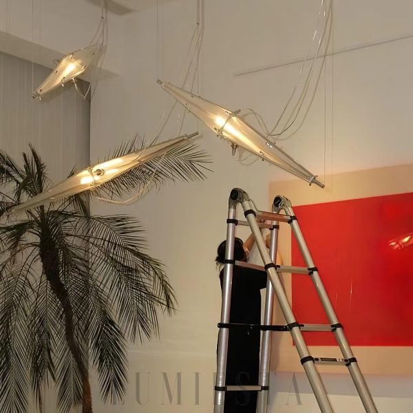 Lampa wisząca Fragment, nowoczesna, chrom i złoto