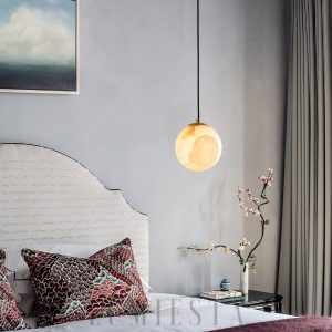 Lampa wisząca Sphaera z alabastru w formie kuli 10 12 15cm