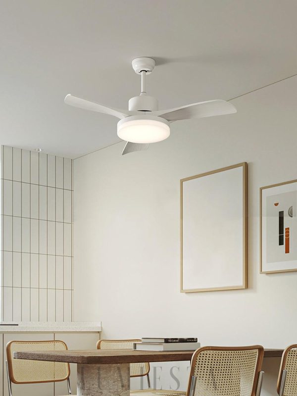 Biały sufitowy wentylator z oświetleniem Nordic 3 5 łopatek